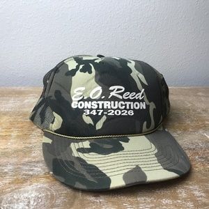 Vintage E.O Reed Construction Camo Snapback Hat